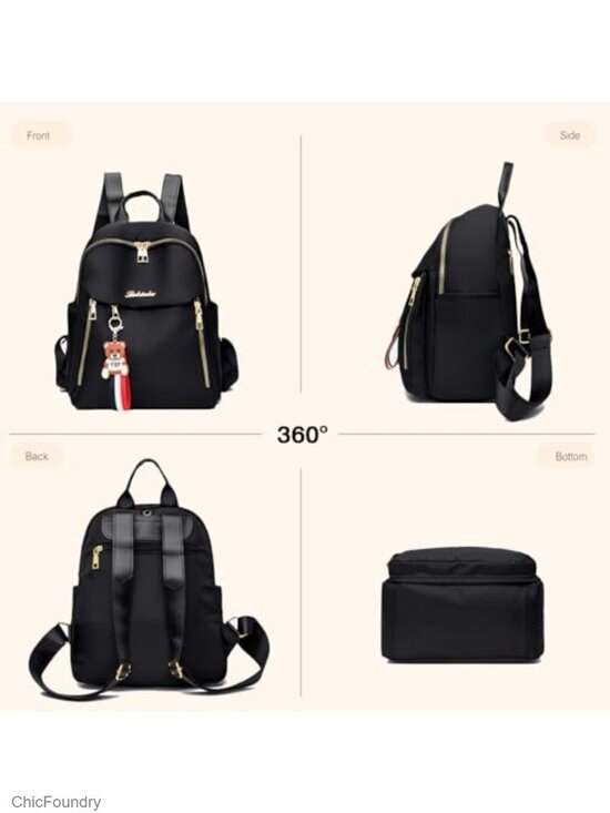 PU Leather Laptop Backpack with Detachable Charms Fits 12.9 Inch main image 4